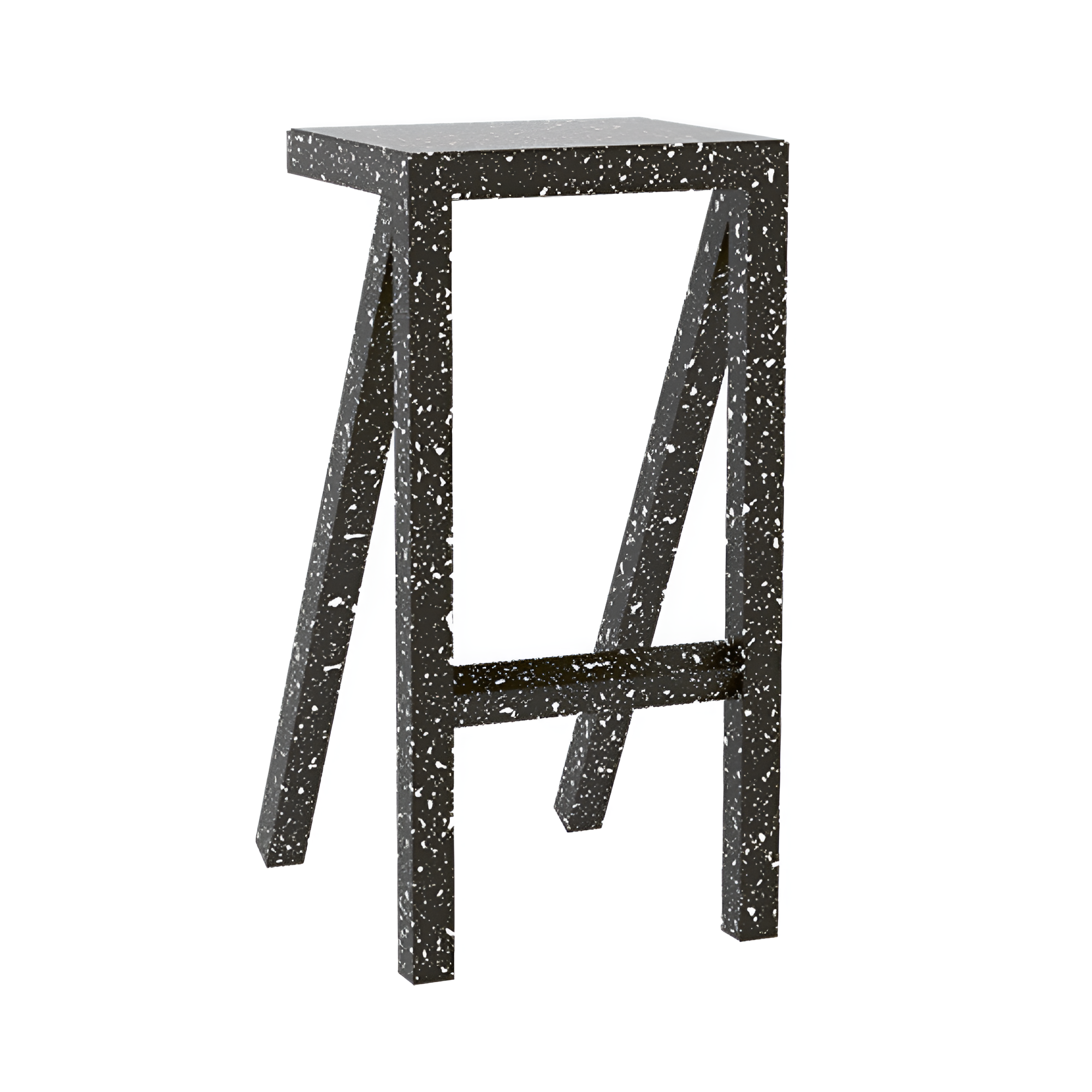 BUREAURAMA black stool with white