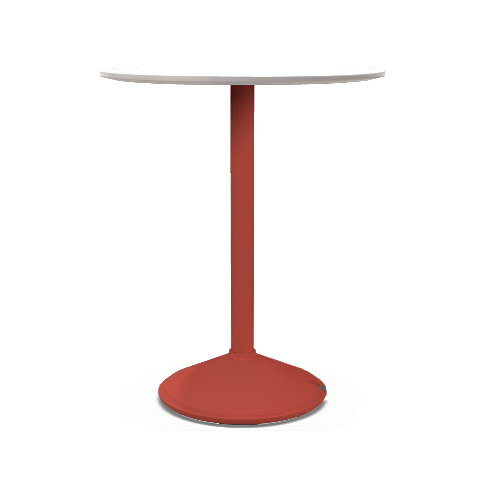 BRUT runder Tisch, rotes Gestell