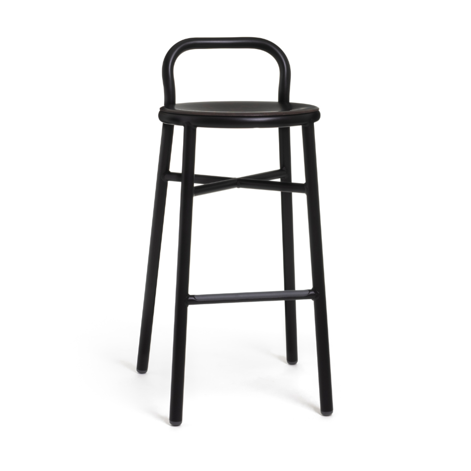 PIPE Hocker dunkles Buchenholz