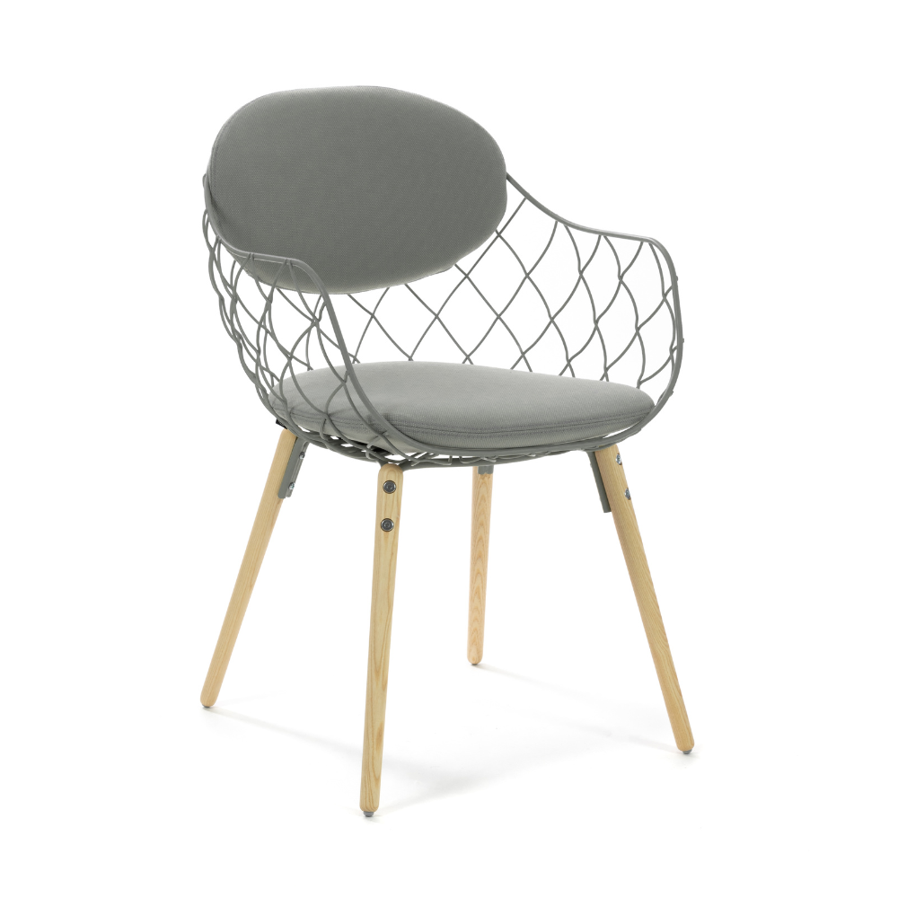 PIÑA Stuhl grau mit Eschengestell
