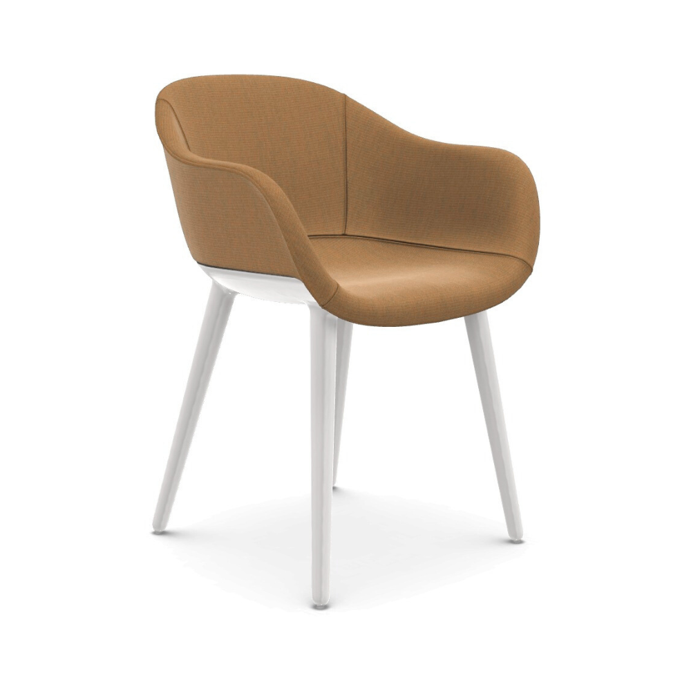 CYBORG LADY ochre chair with a white base