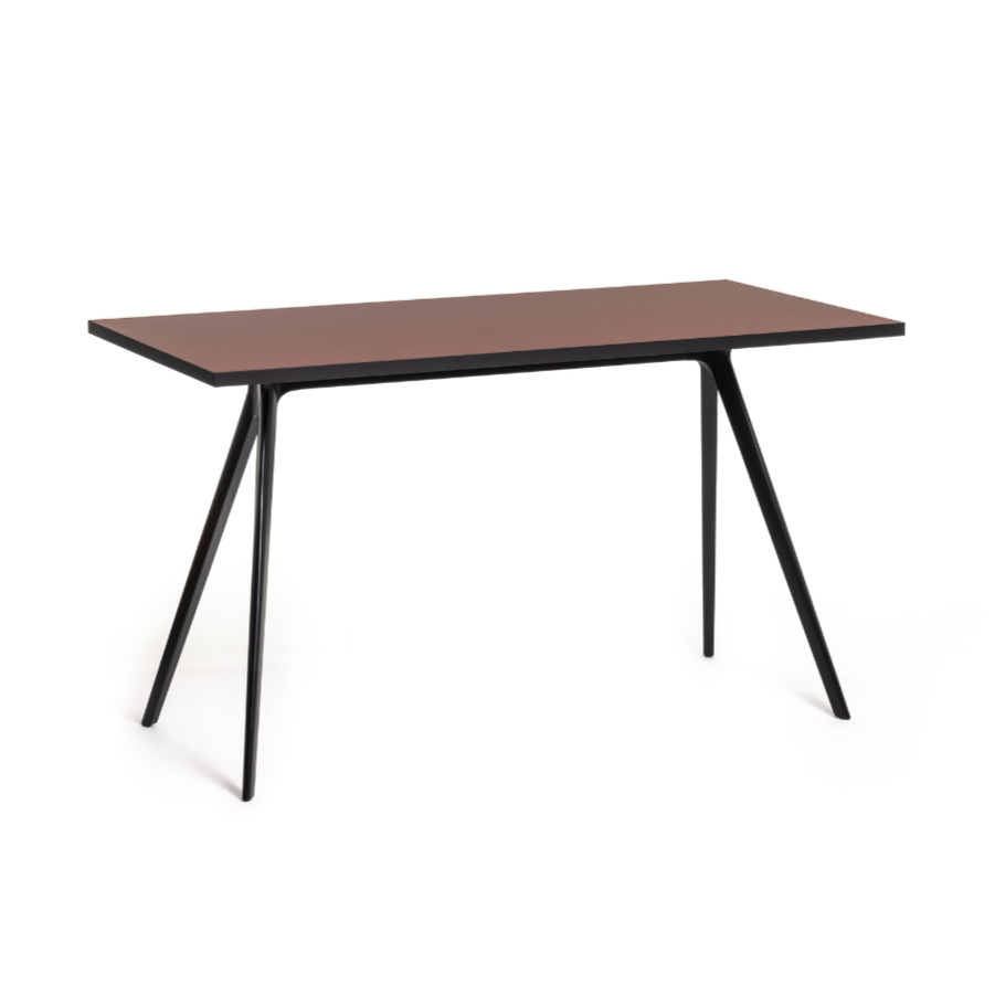 BAGUETTE desk in burgundy with a black base