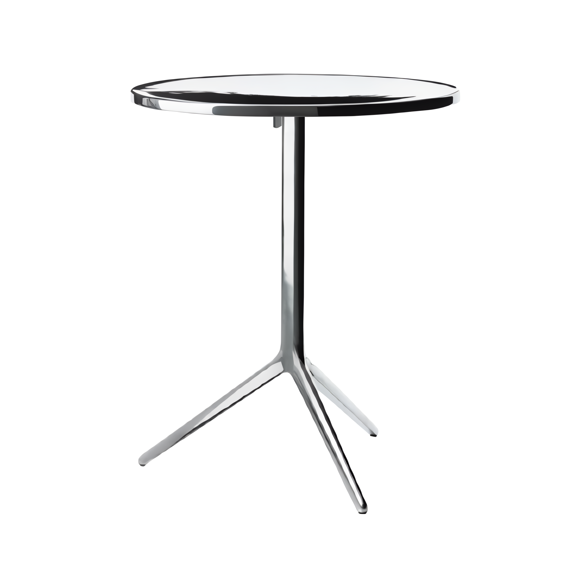 CENTRAL round folding table polished aluminum