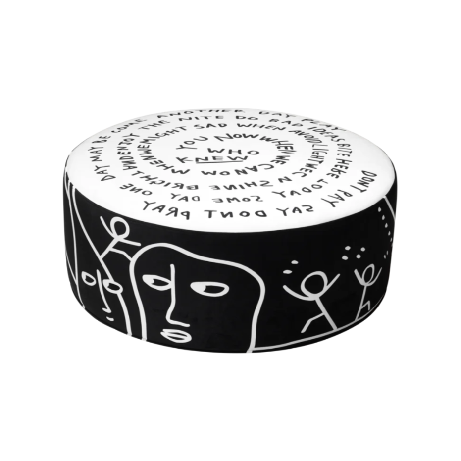 DAWN Pouf schwarz-weiß