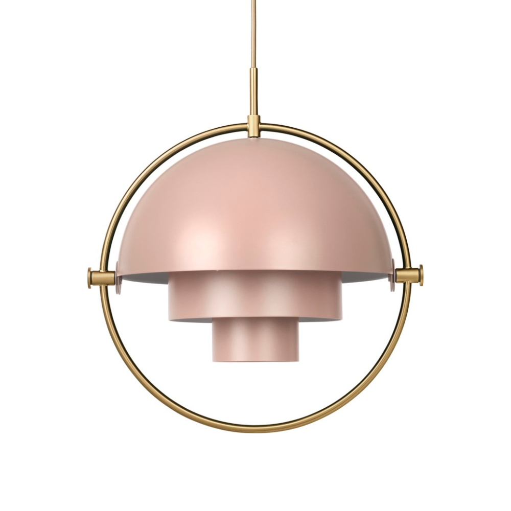 MULTI-LITE rosa Pendelleuchte mit Messing