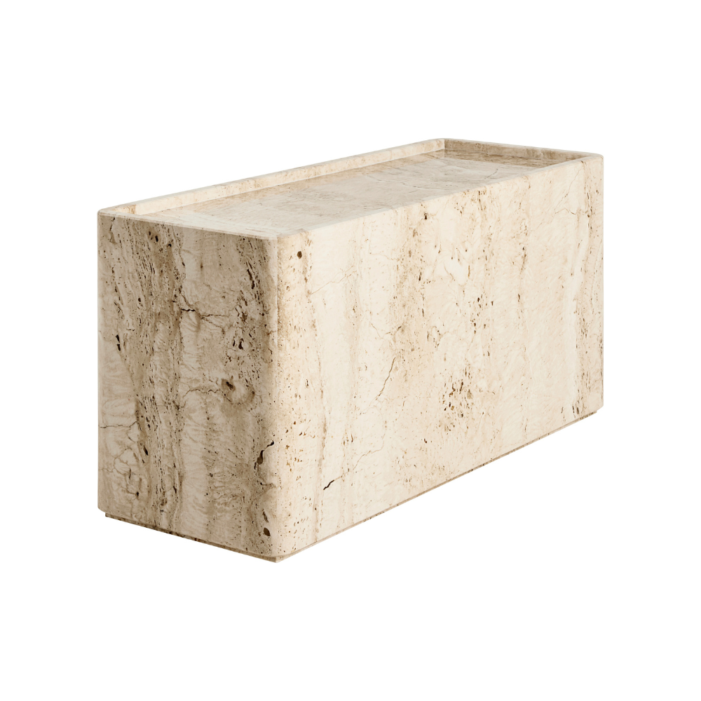 PIETRA Couchtisch aus cremefarbenem Travertin