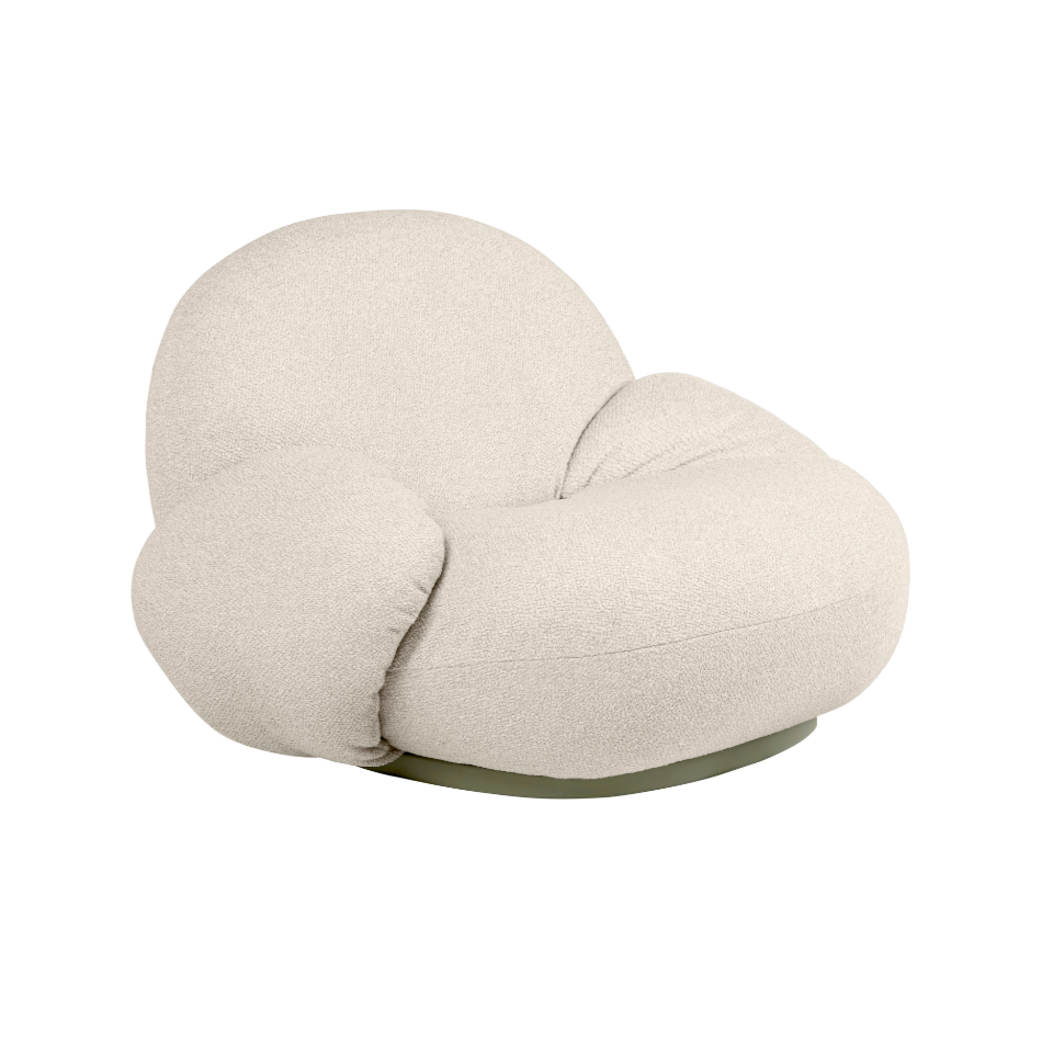 Outdoor armchair with armrests PACHA upholstered with a gold base