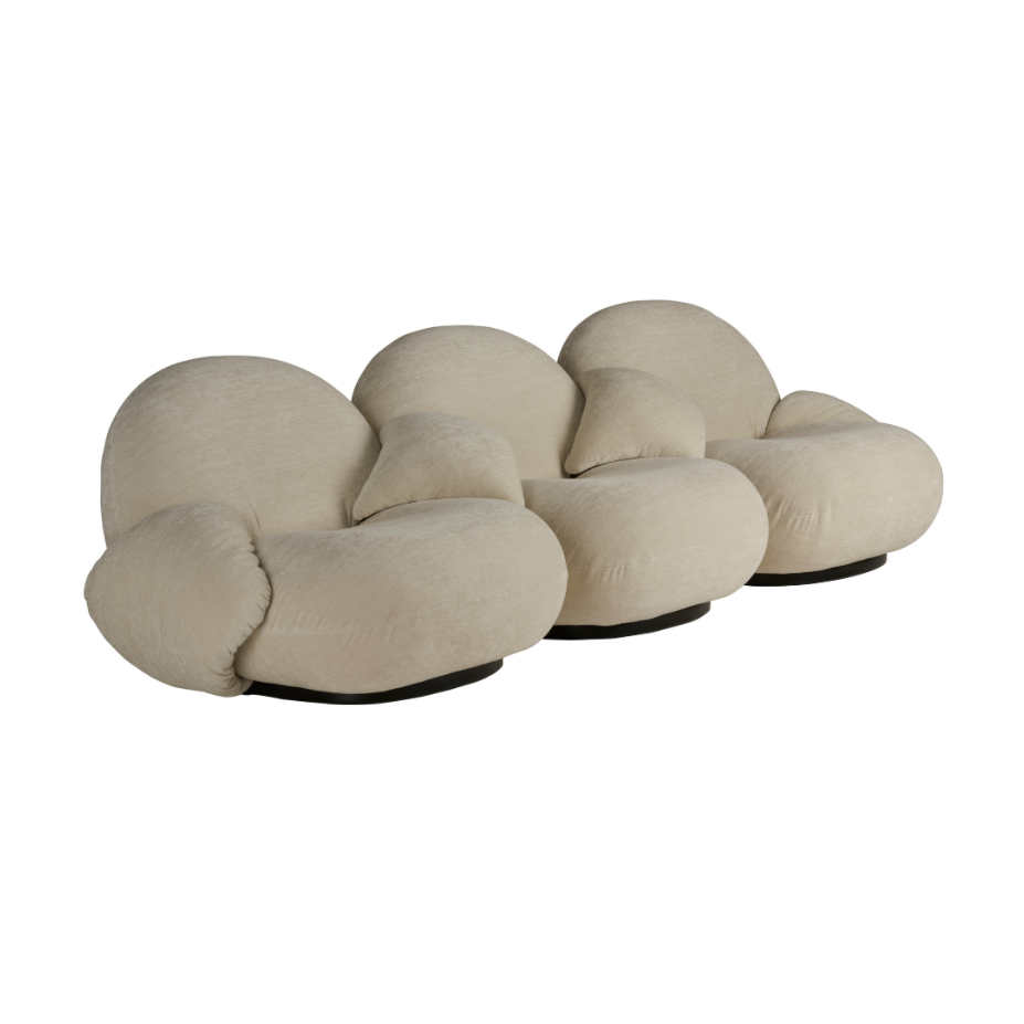 Sofa 3-Sitzer PACHA mit schwarzem Gestell