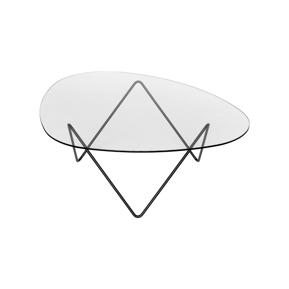 PEDRERA coffee table glass with black base
