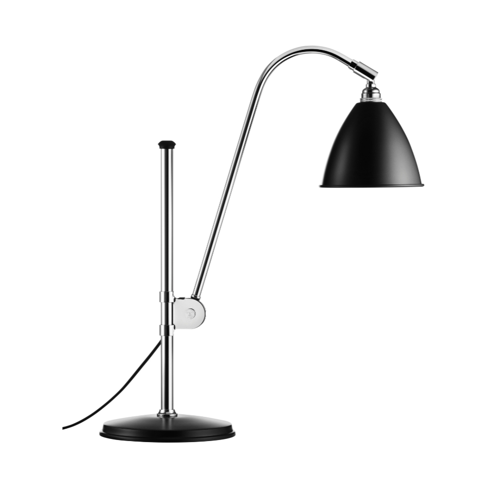 Tischlampe BESTLITE BL1 Chrom mit schwarzem Schirm