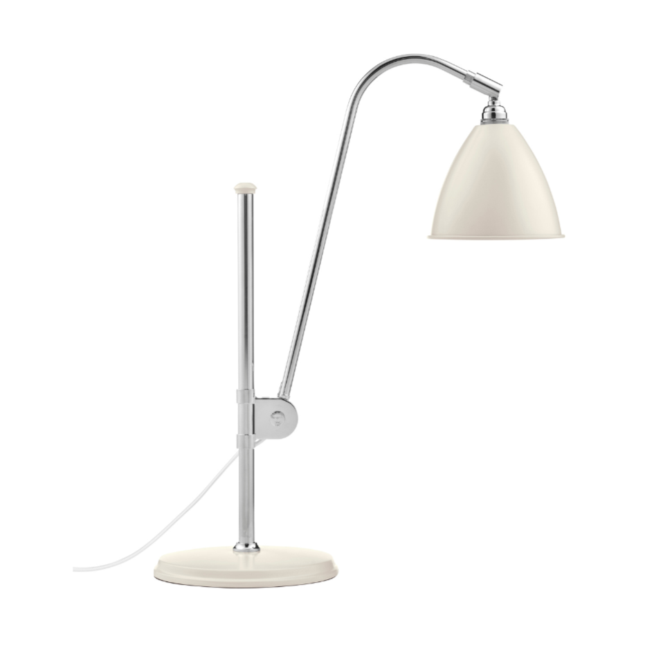 Tischlampe BESTLITE BL1 Chrom mit cremefarbenem Schirm