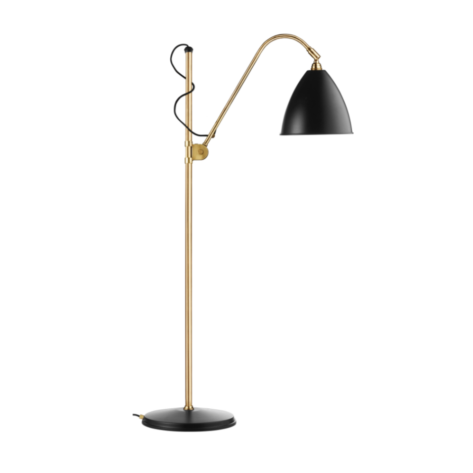 BESTLITE BL3 floor lamp in brass with a black shade