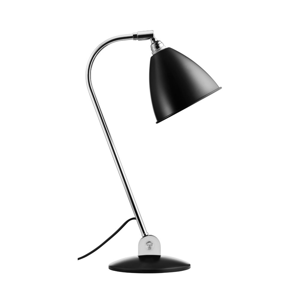 Tischlampe BESTLITE BL2 Chrom mit schwarzem Schirm