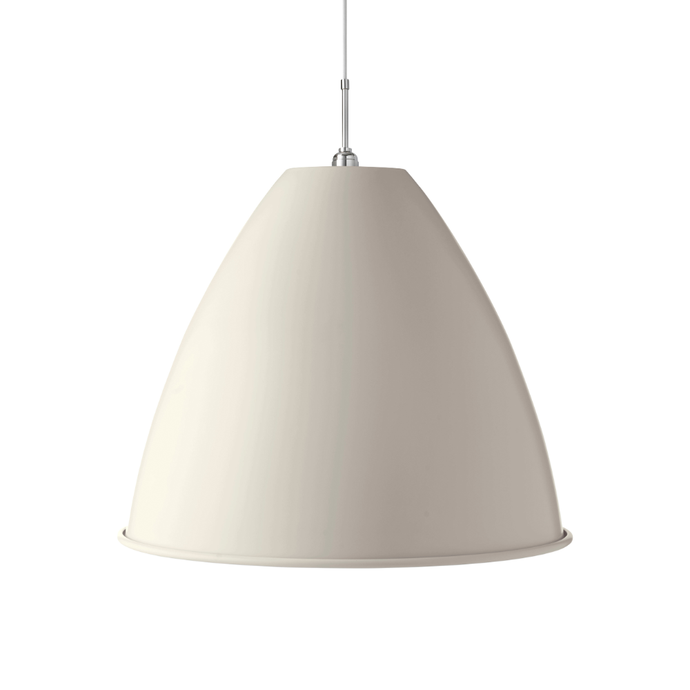 Pendelleuchte BESTLITE BL9 Chrom mit cremefarbenem Schirm