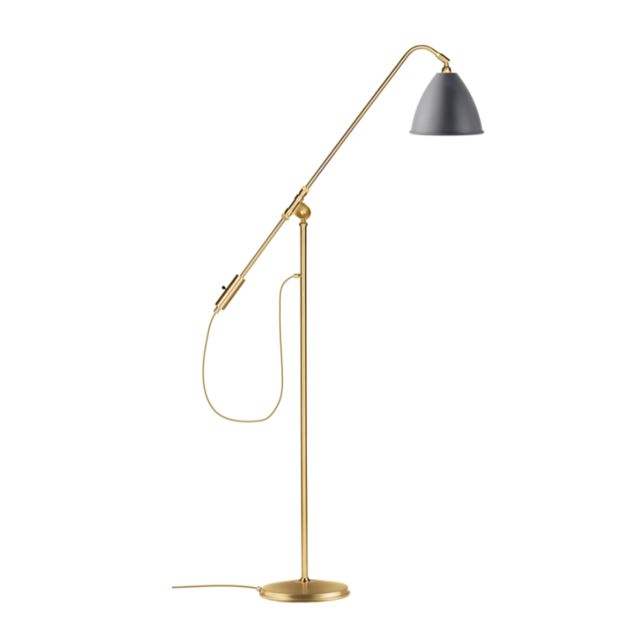 BESTLITE BL4 Floor Lamp in Brass with Gray Shade