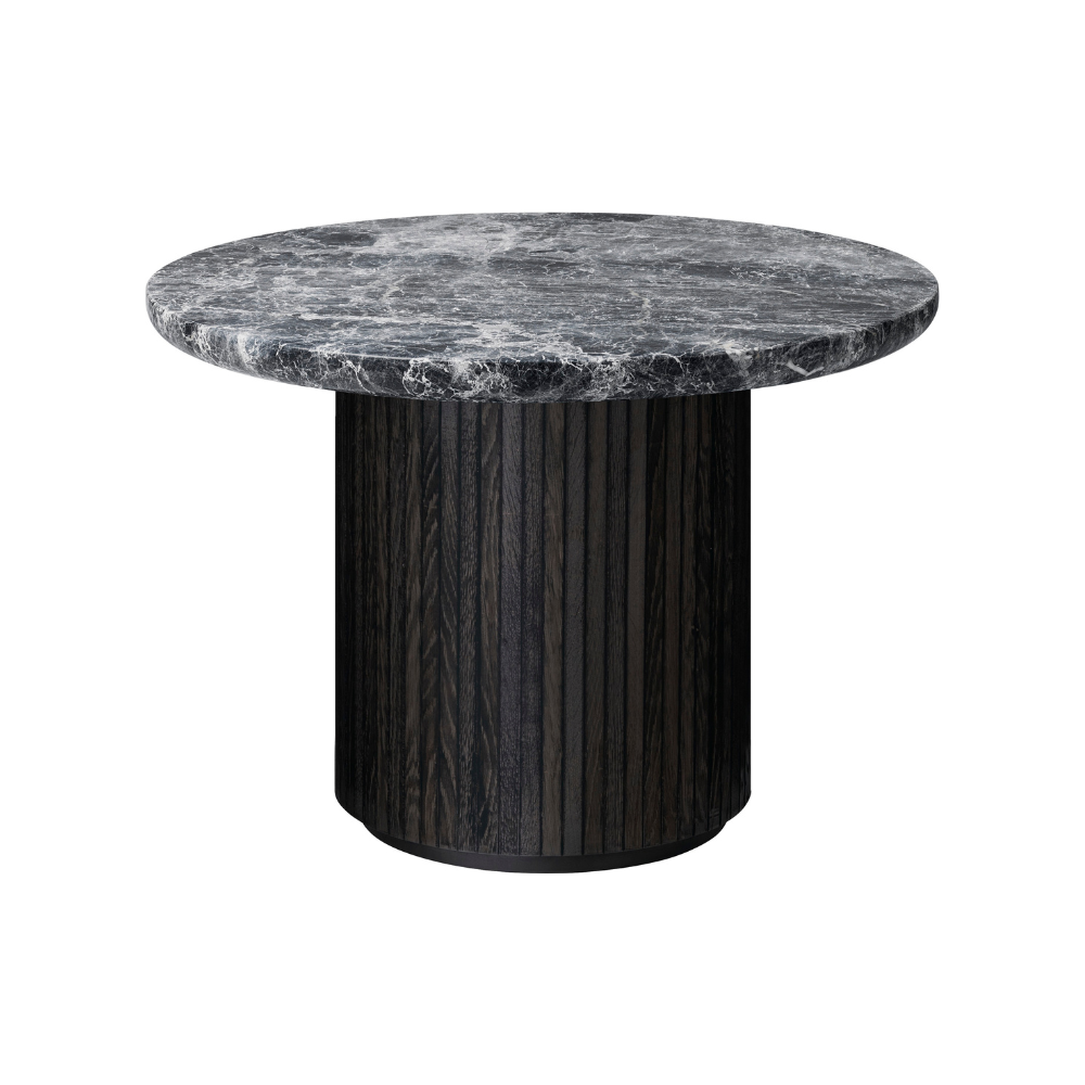 Beistelltisch MOON schwarz Eichenfurnier und Marmor