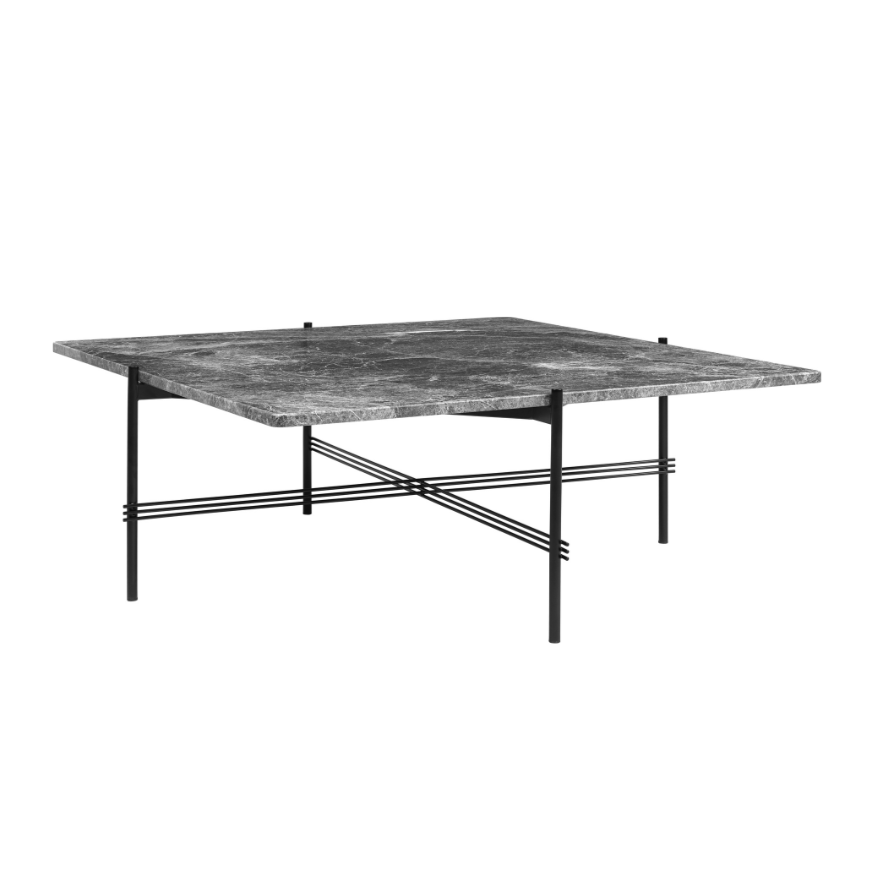 Couchtisch TS grauer Marmor mit schwarzem Gestell