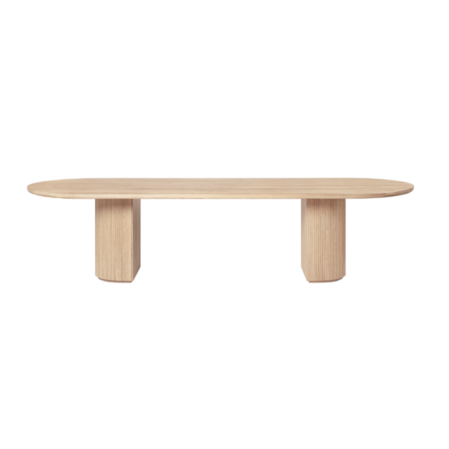 MOON table, soaped oak