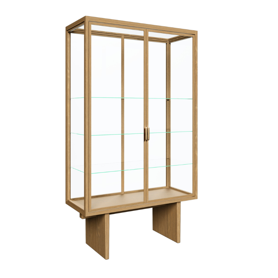 Glass display cabinet PRIVATE oak veneer