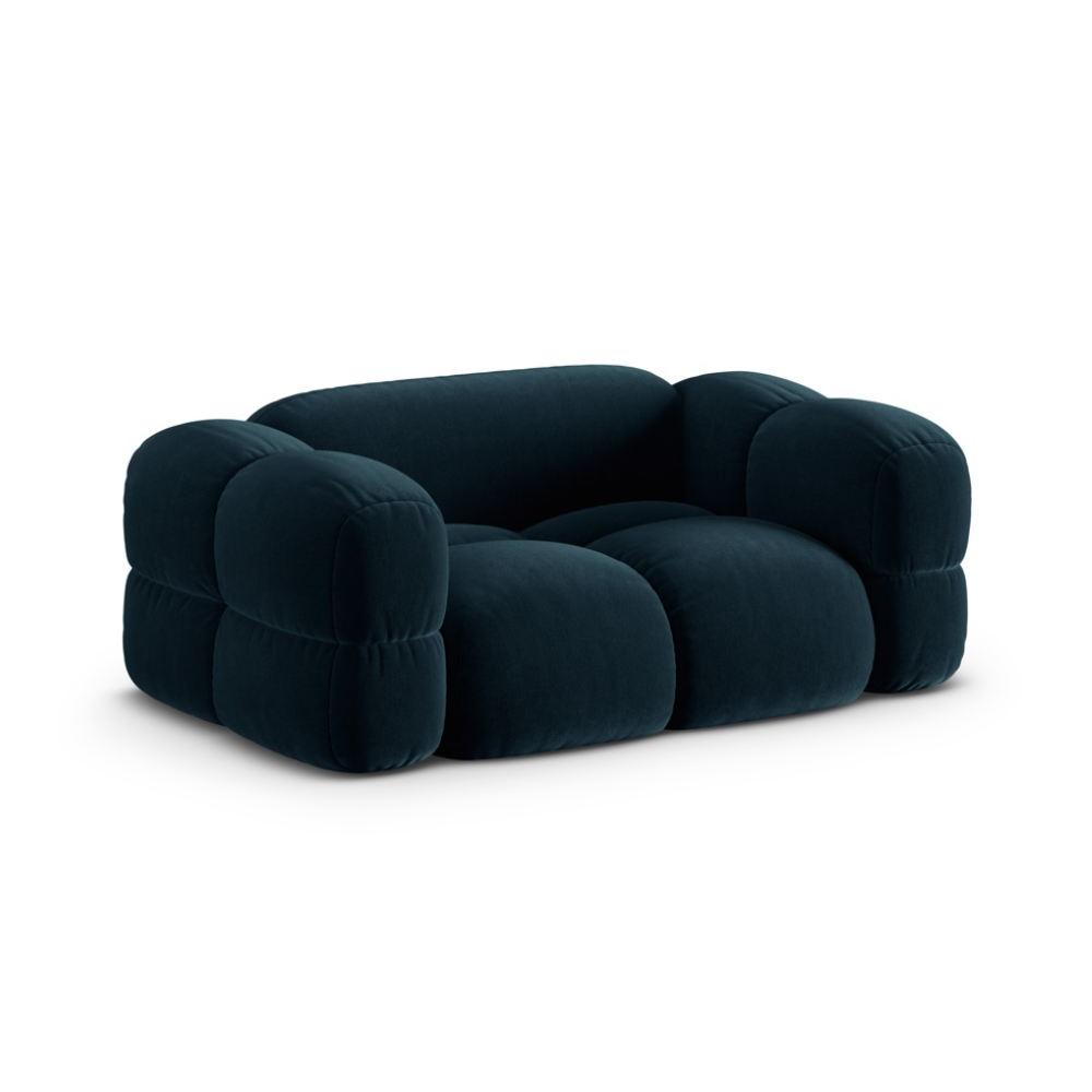 2-sitziges Samtsofa LORETTO petrol