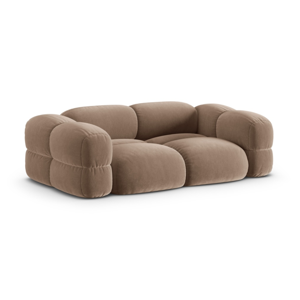 Sofa 3-sitzig aus Samt LORETTO dunkelbeige