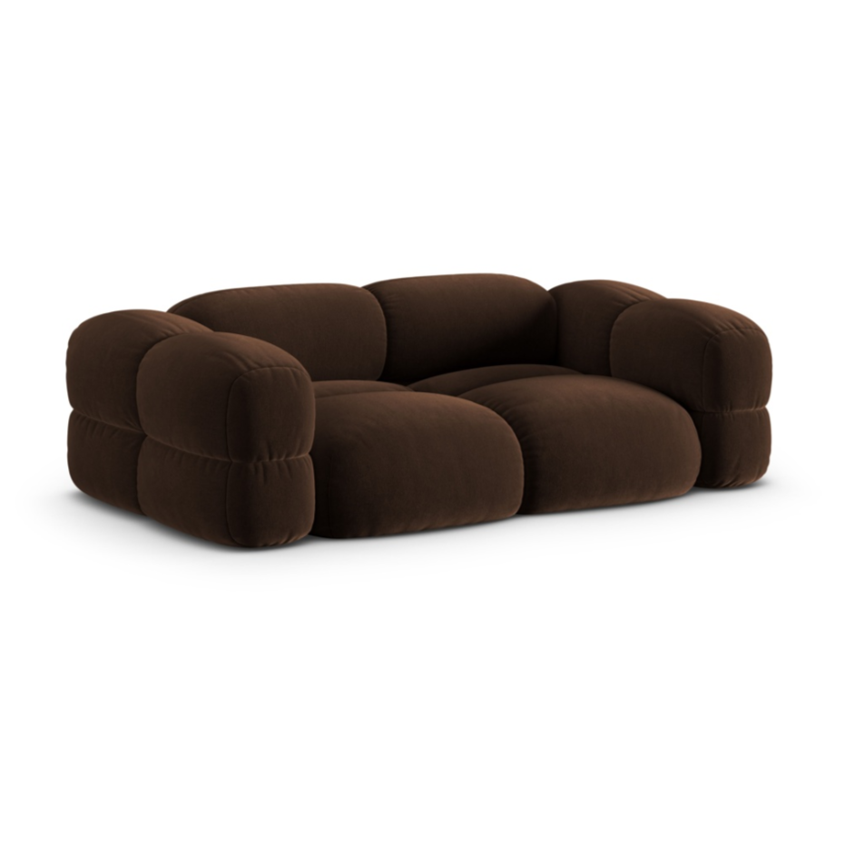 Sofa 3-sitzige Samt LORETTO schokoladenbraun