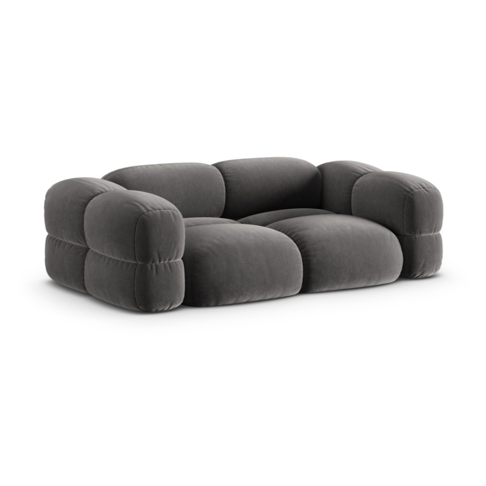 Sofa 3-sitzig aus Samt LORETTO grau