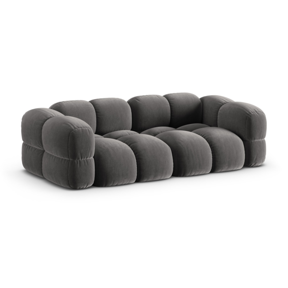 Sofa für 4 Personen aus Samt LORETTO grau