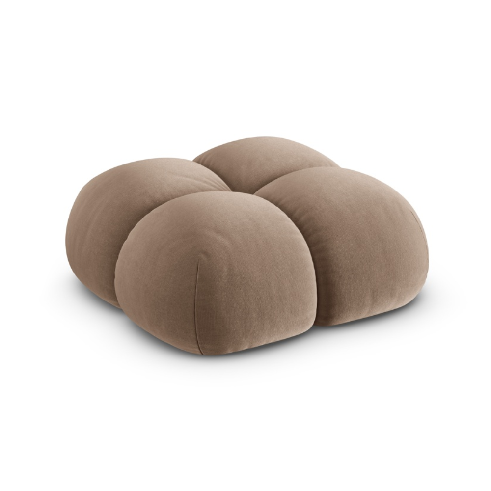 LORETTO dark beige velvet pouf