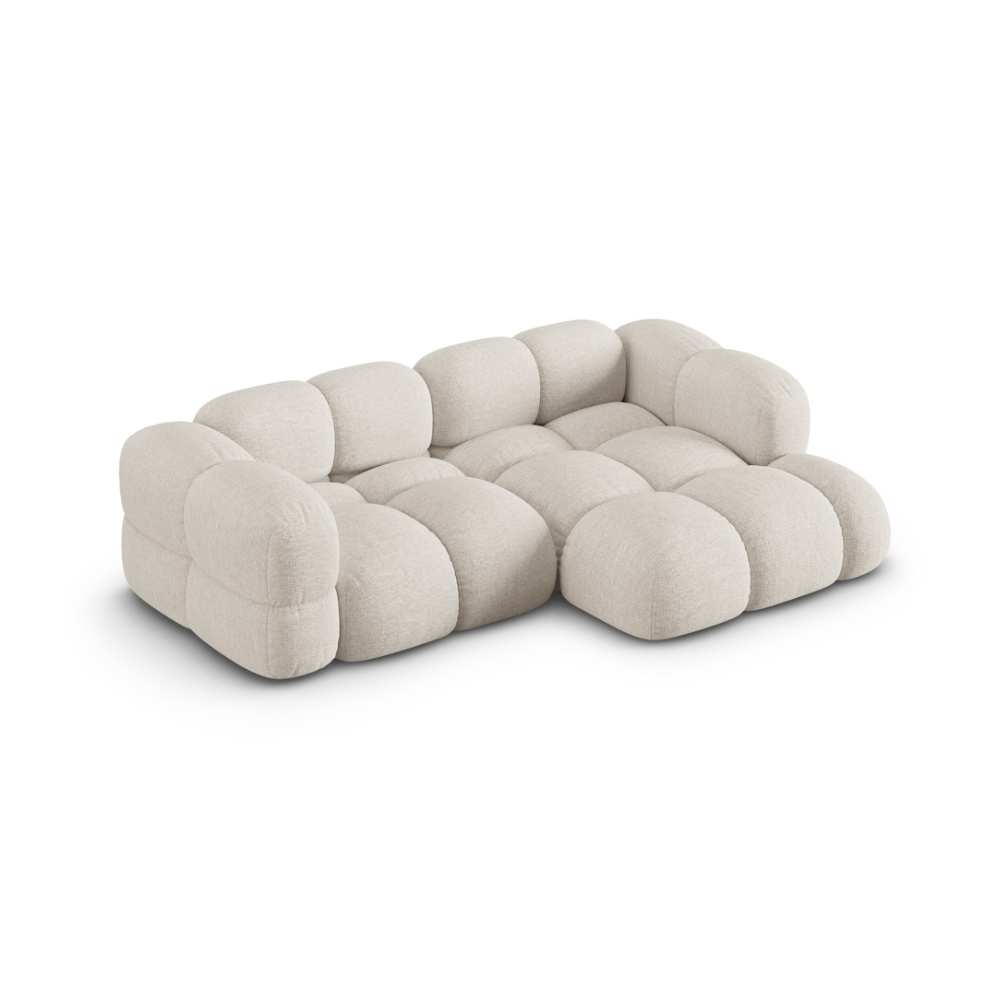 Right-facing 3-seater corner sofa LORETTO light beige