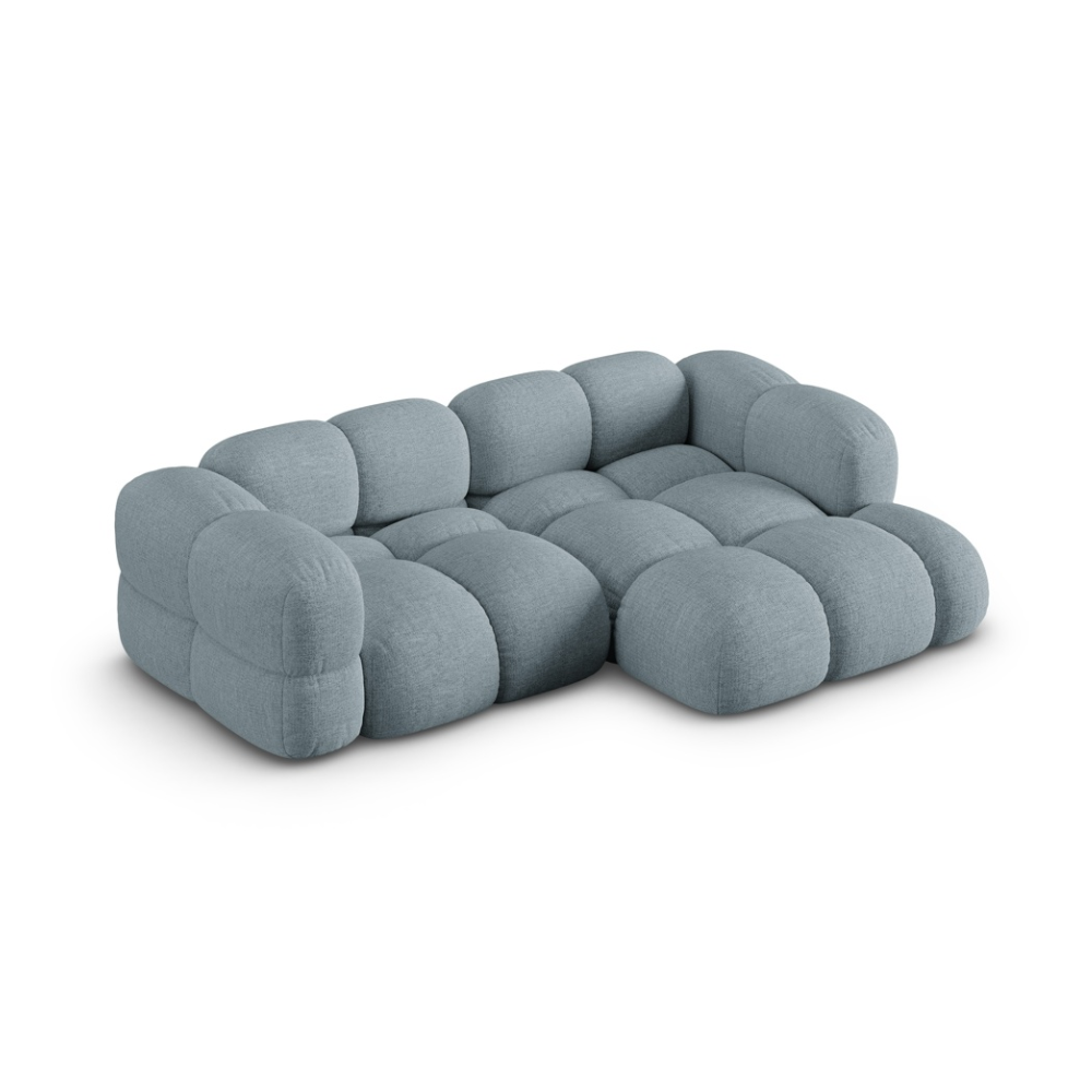 3-seater right-facing corner sofa LORETTO pastel blue