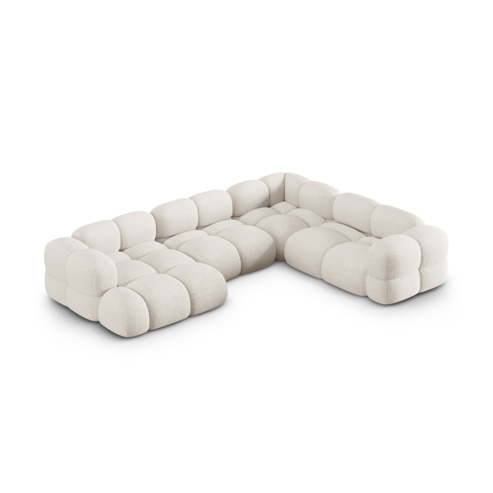 Right-facing U-shaped corner sofa LORETTO light beige