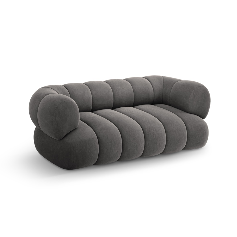 Sofa 2-sitzig aus Samt KOGE dunkelgrau