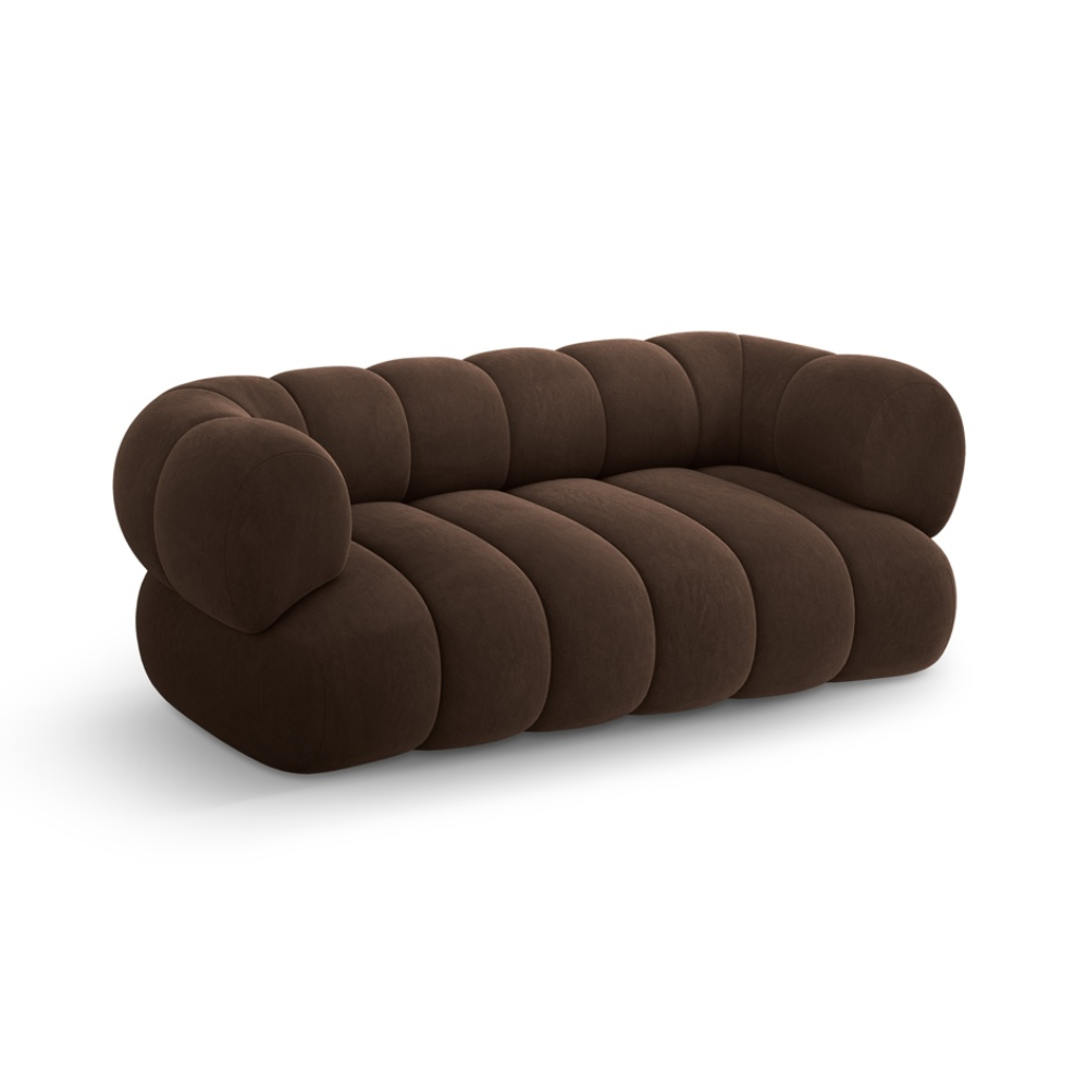 Sofa 2-sitzige Samt KOGE schokoladenbraun