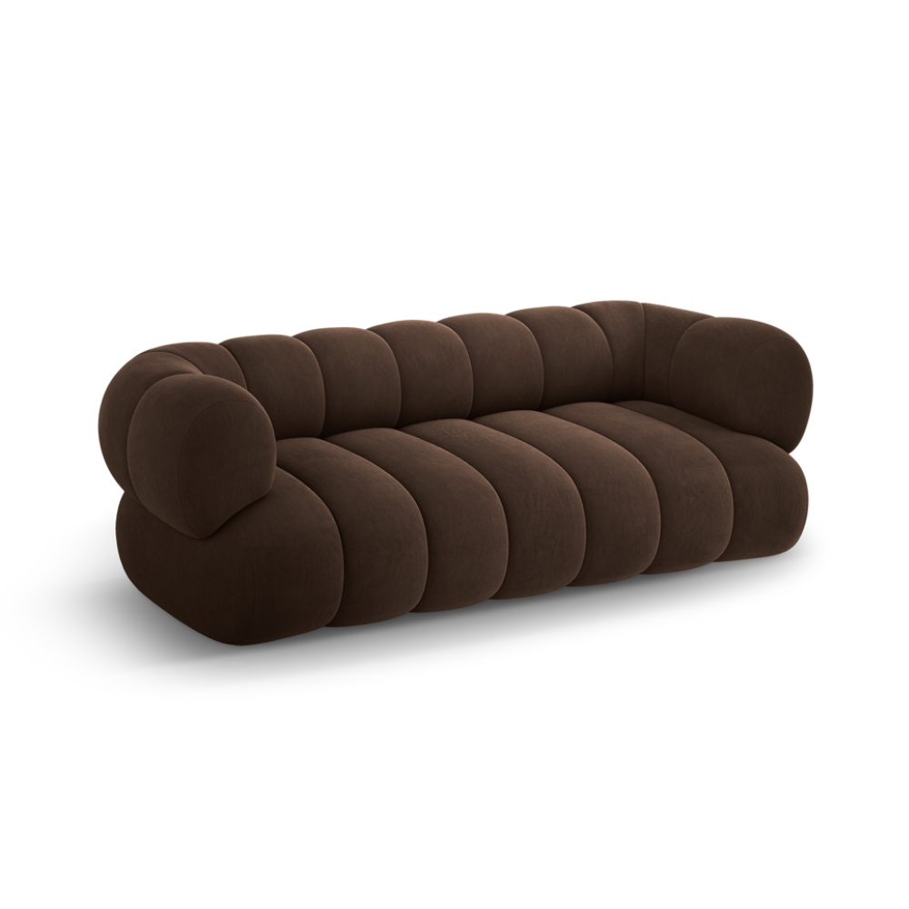 Sofa 3-sitzig aus Samt KOGE schokoladenbraun