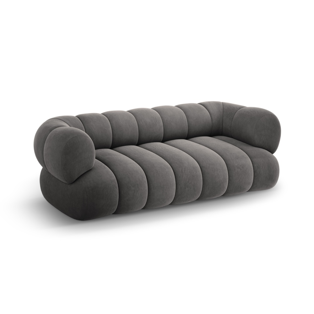 Sofa 3-sitzig aus Samt KOGE dunkelgrau