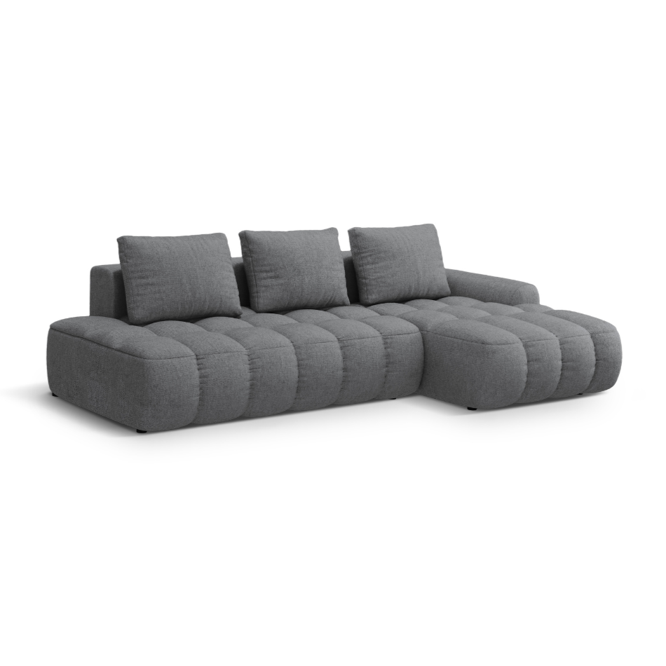 Right-sided corner sofa bed for 3 people LINZ gray