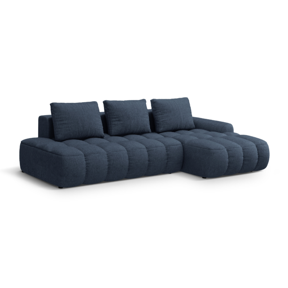 Rechtsseitige Schlafcouch 3-Sitzer LINZ blau