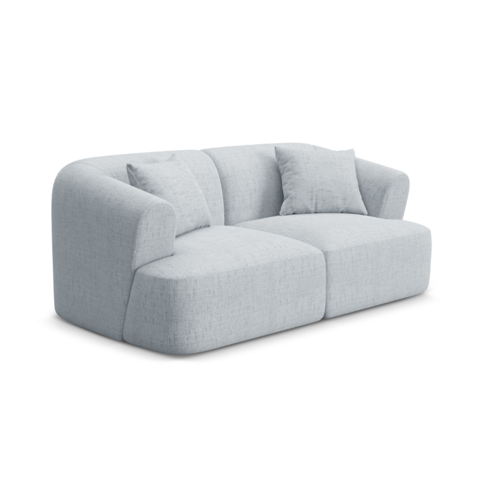 Sofa 2-sitzig CAMPI hellgrau Chenille