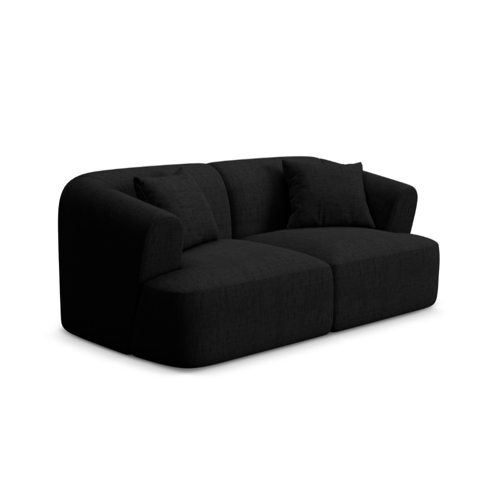 Sofa 2-sitzig CAMPI schwarzer Chenille