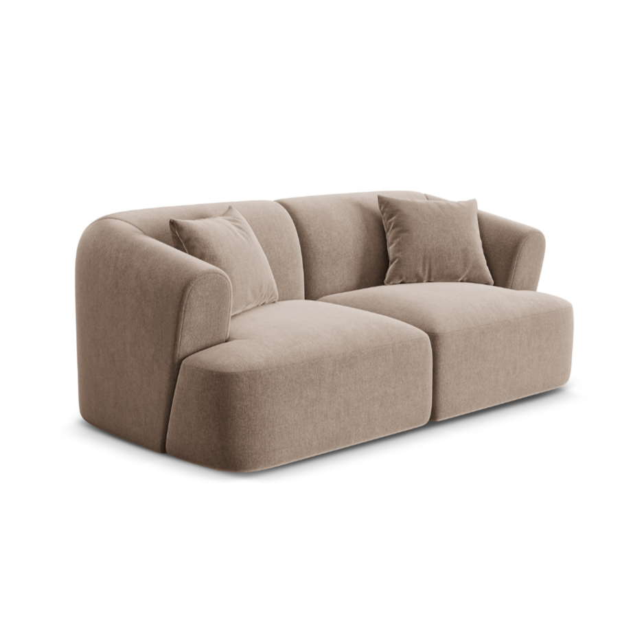 Sofa aus Samt 2-sitzig CAMPI dunkelbeige