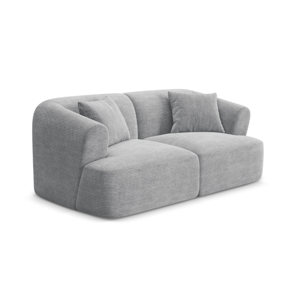 Sofa 2-Sitzer CAMPI hellgrau Cord