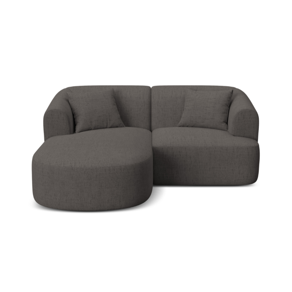 Linksseitiges 3-Sitzer-Sofa CAMPI graues Chenille