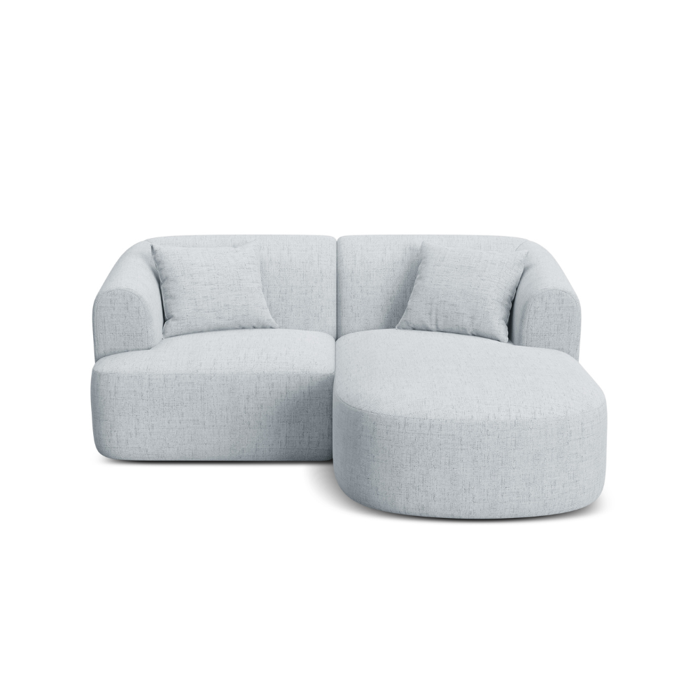 Rechtsseitige 3-Sitzer-Couch CAMPI hellgraues Chenille