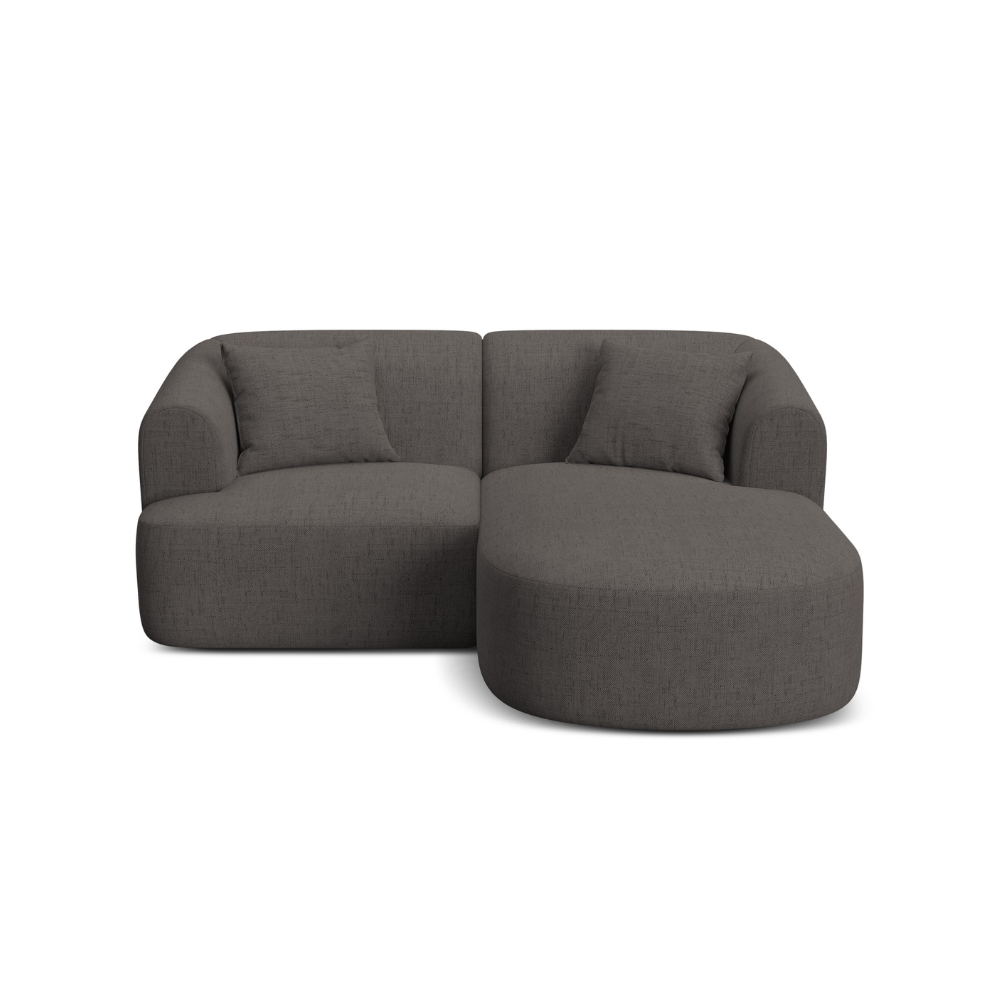 Rechtsseitige 3-Sitzer-Couch CAMPI graues Chenille