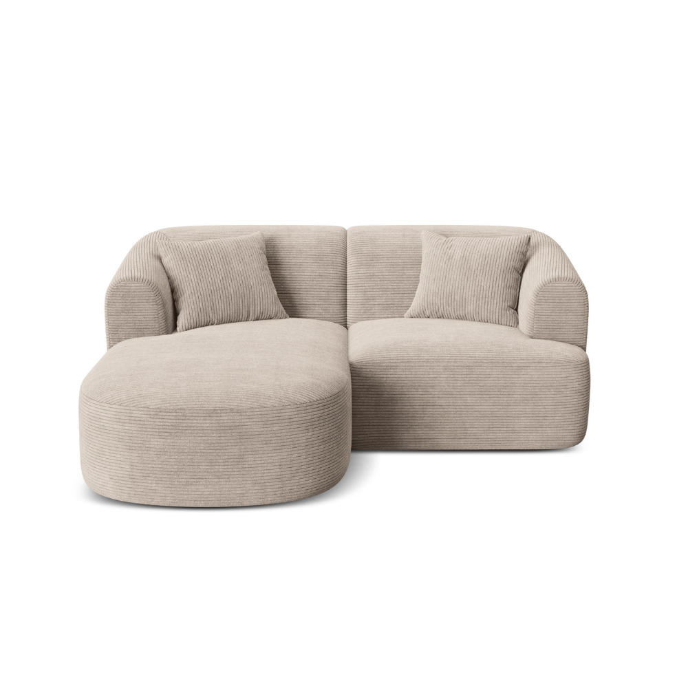 Linksseitiges 3-Sitzer-Sofa CAMPI in beigem Cordstoff