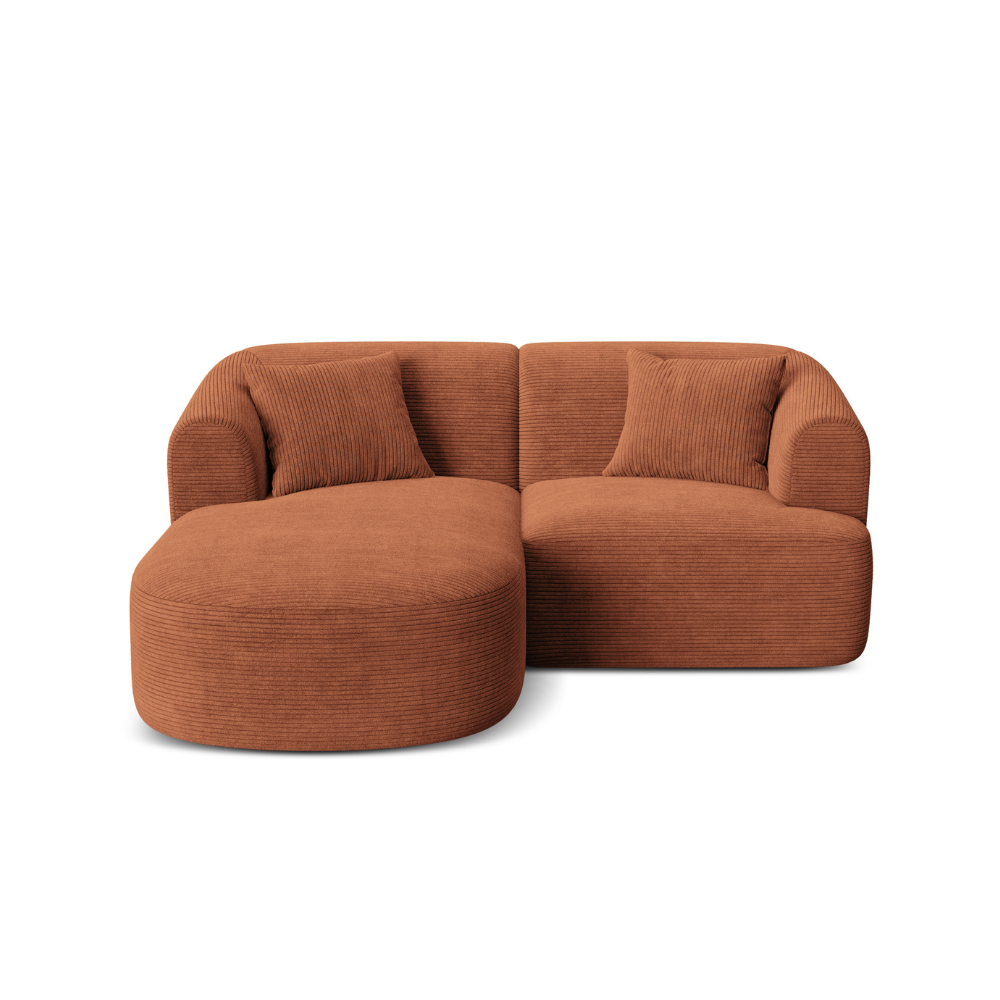 Linksseitiges 3-Sitzer-Sofa CAMPI in ziegelrotem Cord