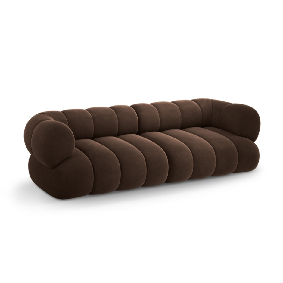 Sofa aus Samt für 4 Personen KOGE schokoladenbraun