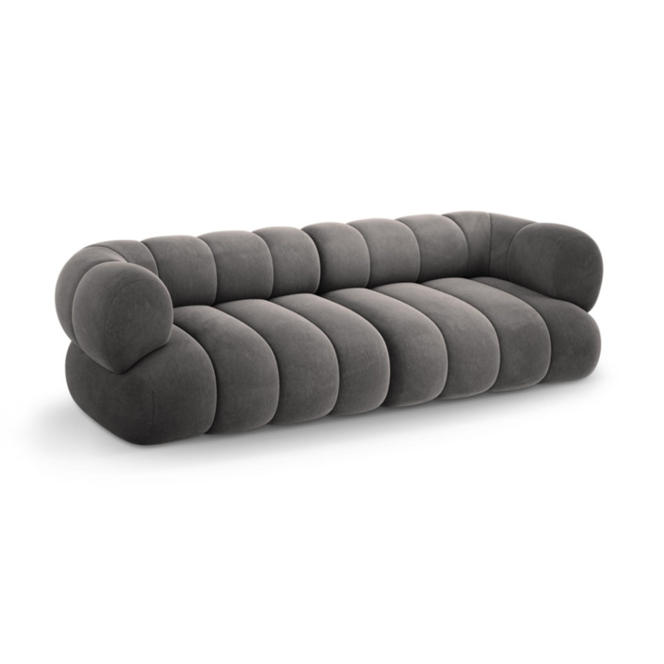 Sofa aus Samt für 4 Personen KOGE dunkelgrau