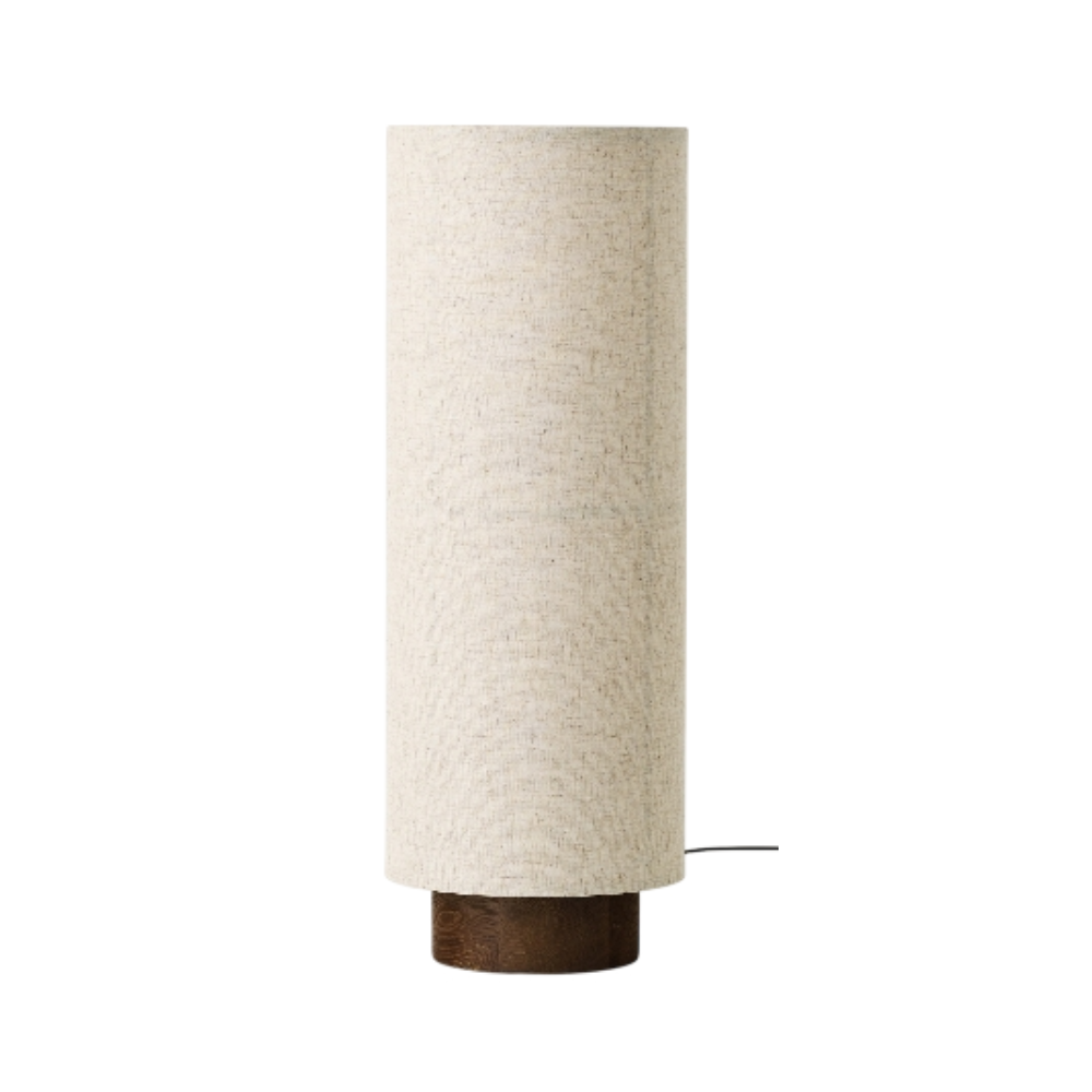 HASHIRA floor lamp with a linen shade and an ash base